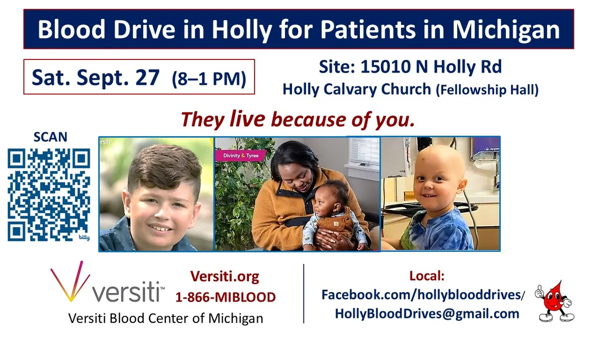 Blood Drive Updated2 Holly Calvary Church in Holly, MI