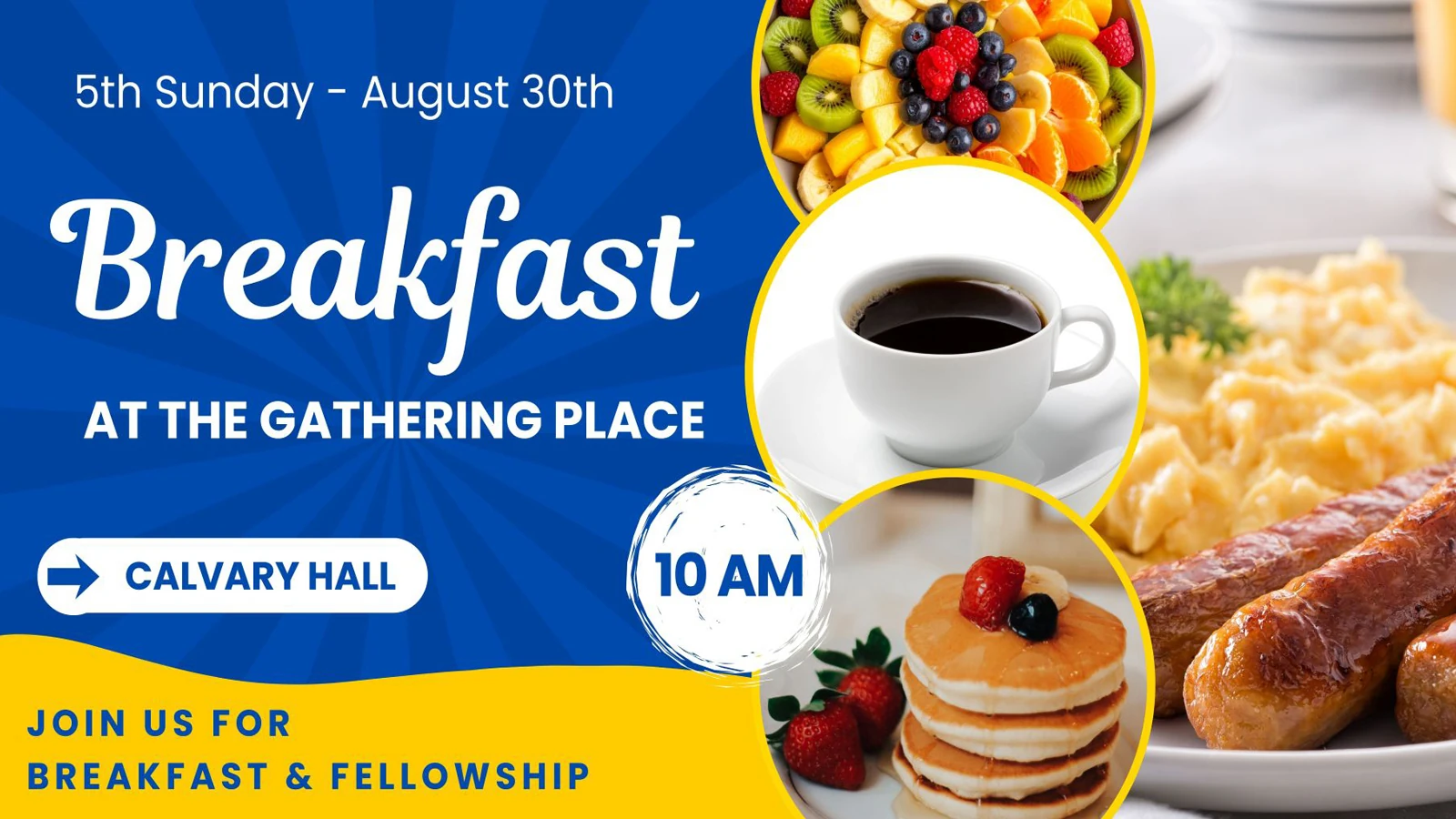 New Breakfast at the Gathering Place at Holly Calvary Church in Holly, MI