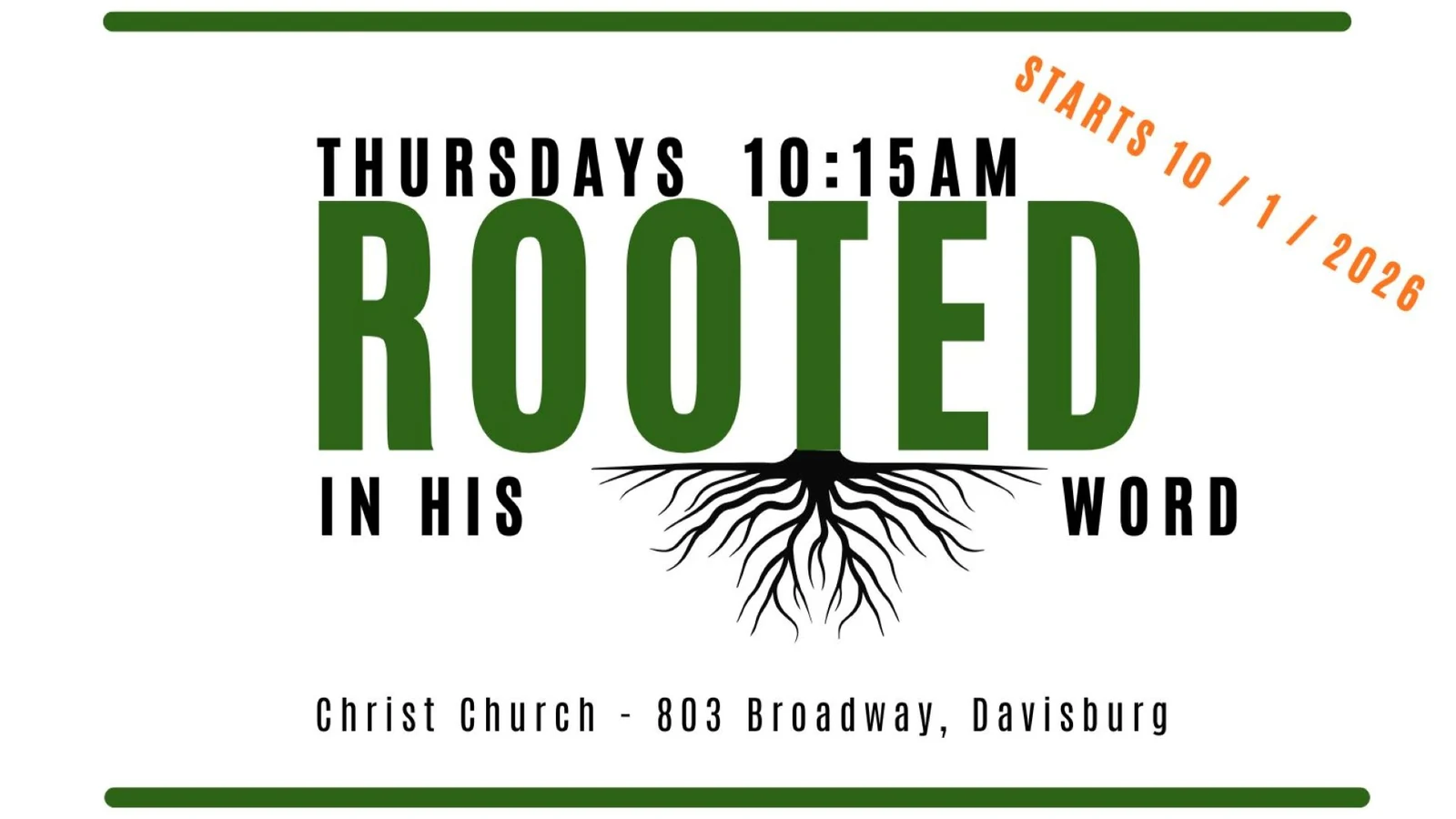 Oct Rooted at Holly Calvary Church in Holly, MI