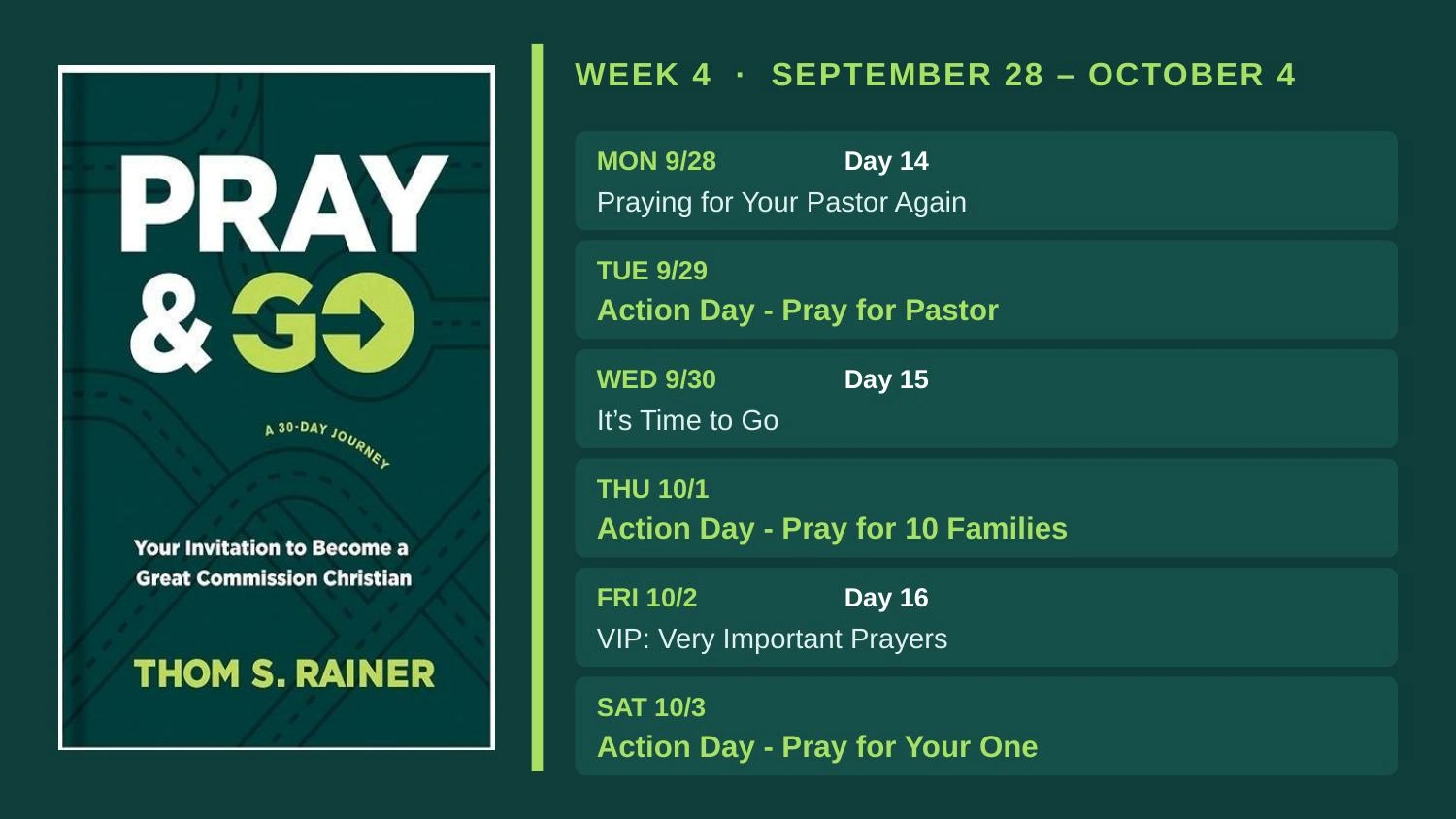 Pray and Go Week 4 at Holly Calvary Church in Holly, MI