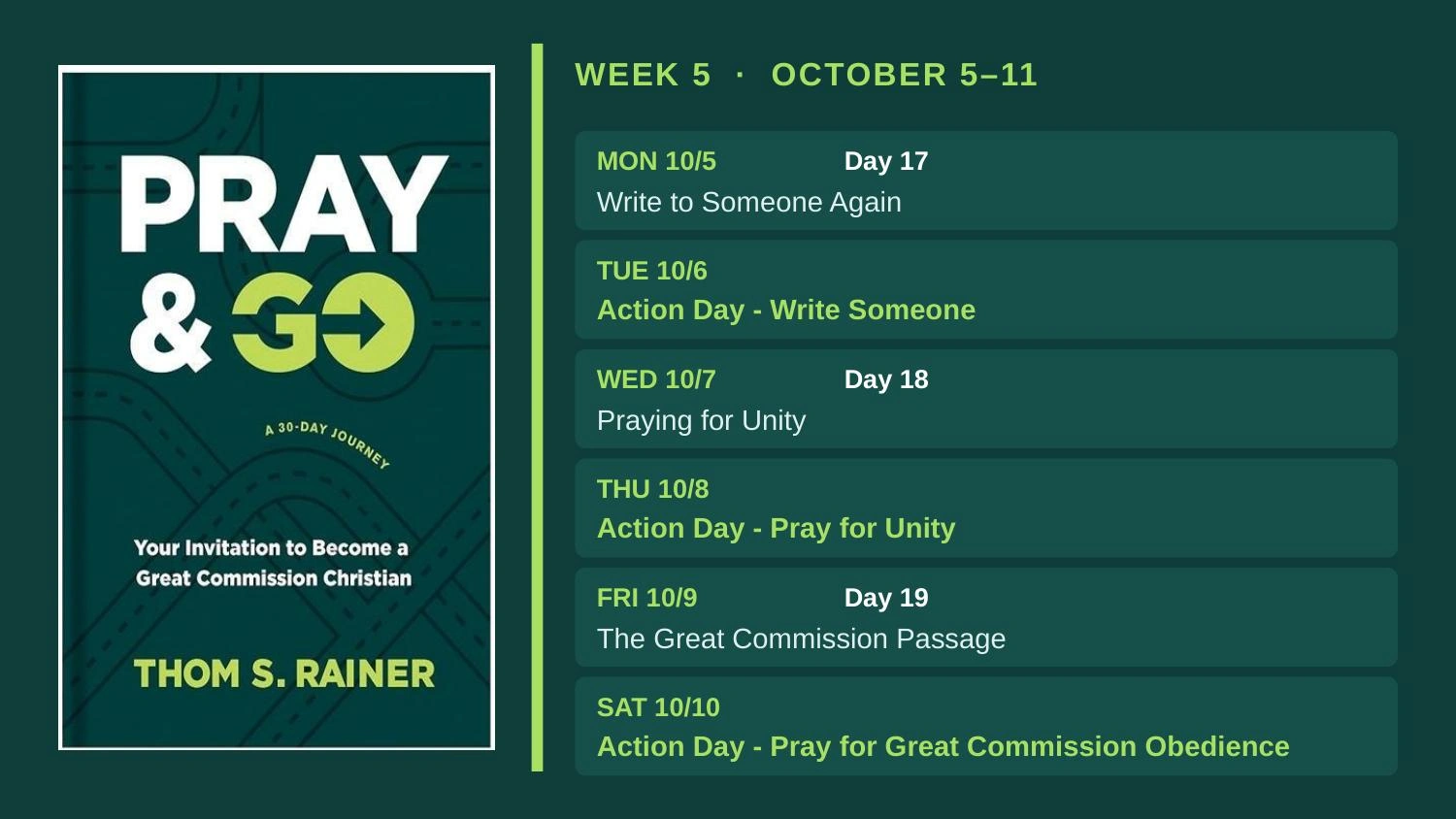 Week 5 at Holly Calvary Church in Holly, MI